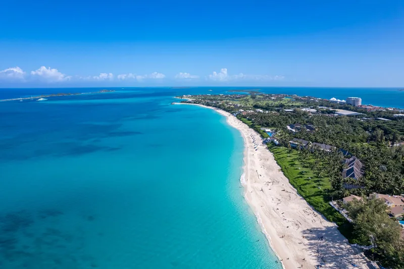 Aerial view of Cabbage Beach, Paradise Island